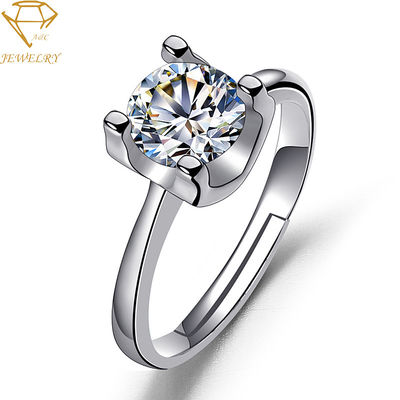 Регулируемые женщины серебрят аллергическое обручального кольца диаманта анти-