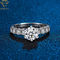 Вымостите выгравированное кольцо свадьбы диамантов серебряное с именем